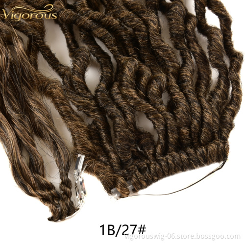 Crochet 20inch mermaid Locs in synthetic hair extension ombre Faux Locs Pre-looped Braiding hair for afro women